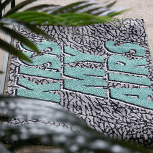 a close up of a rug