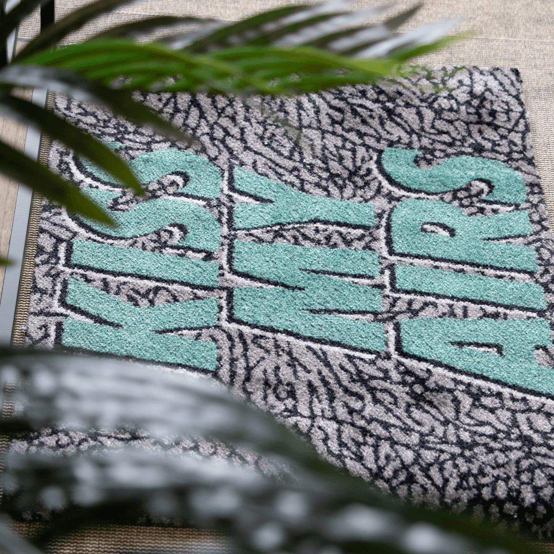 a close up of a rug