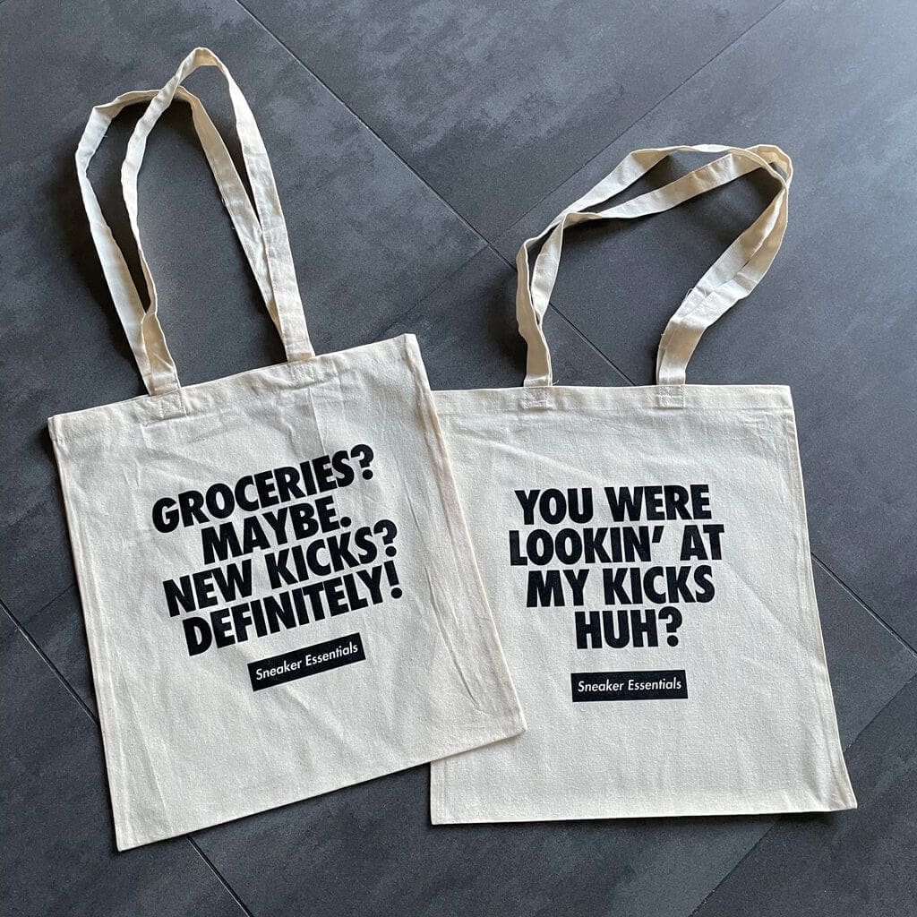 Sneaker Essentials Tote Bag - Groceries or Kicks - Sneaker Essentials