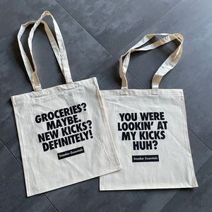 Sneaker Essentials Tote Bag - Groceries or Kicks - Sneaker Essentials